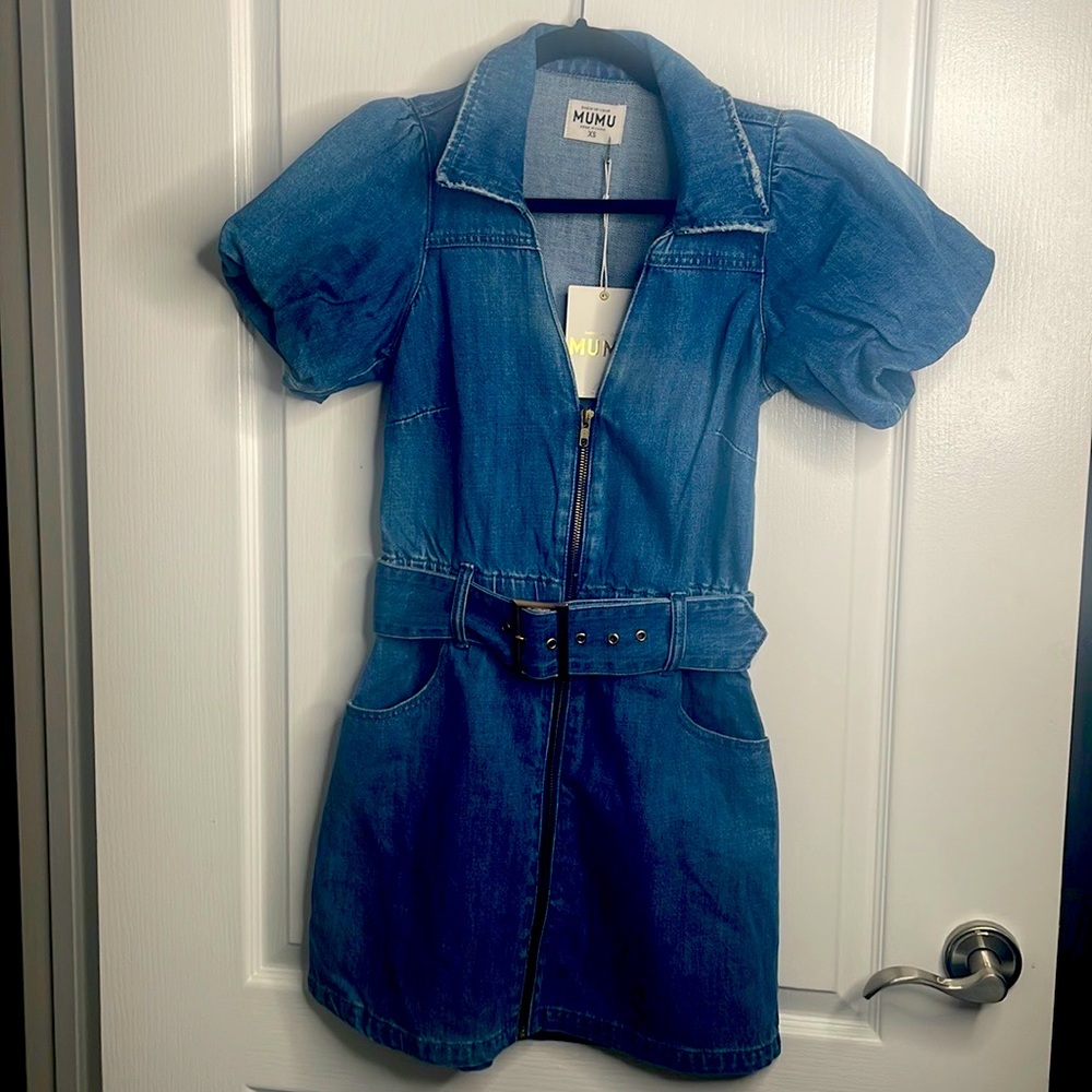 Show Me Your MuMu “Oxford” Mini Dress. XS. Never worn. NWT.
